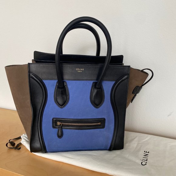COPY - CELINE MINI LUGGAGE 3 COLOR LEATHER HANDBAG - Picture 9 of 10